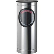 PORTAEXTINTOR CILÍNDRICO INOXIDABLE PULIDO PARA PQS 4.5 A 9 KG