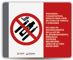 Prohibido Vapear/Fumar Espacio Libre de Tabaco