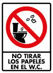 No Tirar los Papeles en el W.C.